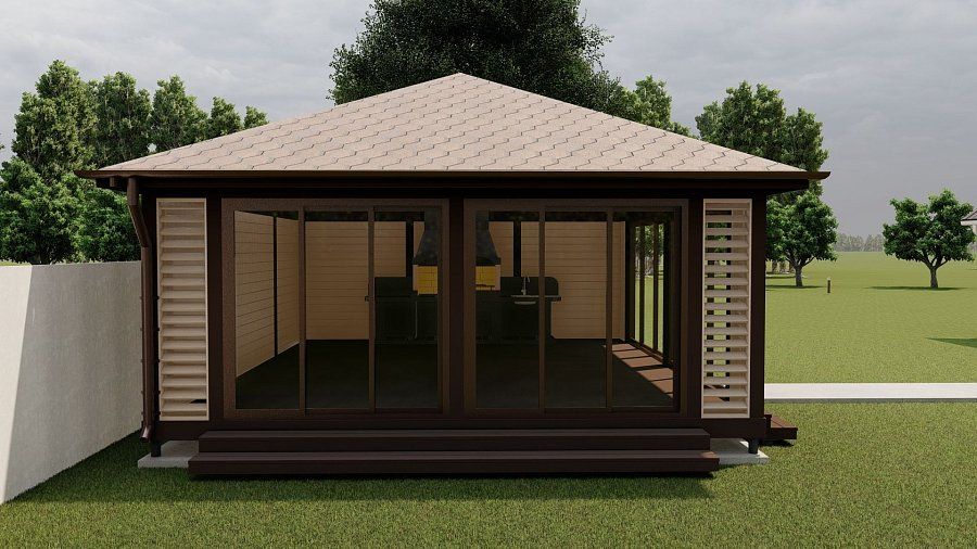 Застекленная беседка БАЛТИКА 7х6