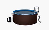 Каркасный морозоустойчивый бассейн круглый уличный LARIMAR 1,5 м, шоколад