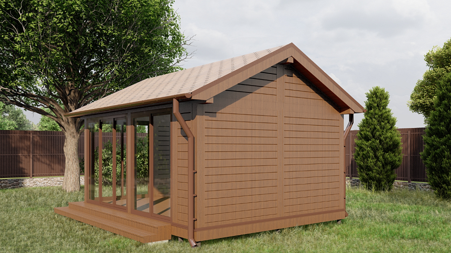 Закрытая беседка Артель 4х5