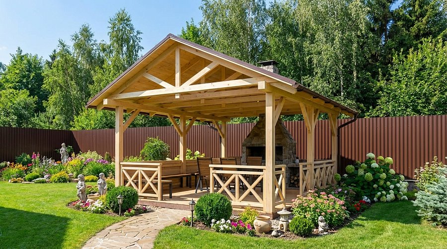 Прямоугольная беседка Акцент