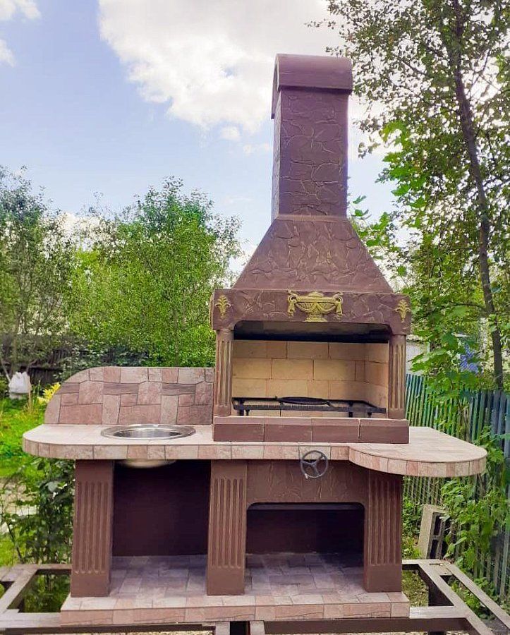 Печь № 14 — Печь барбекю с широкой топкой и рабочим столом (или мойкой)