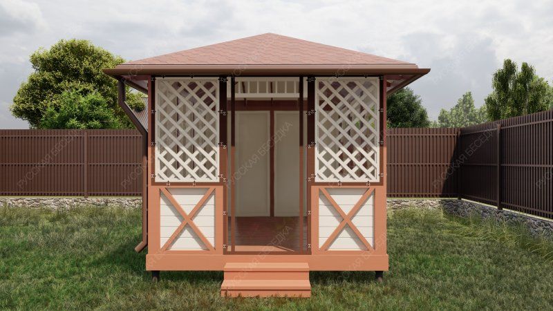 Прямоугольная беседка Малая Калифорния Лайт