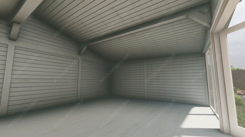 Застекленная утепленная беседка ЛИДЕР 5,3х7,3