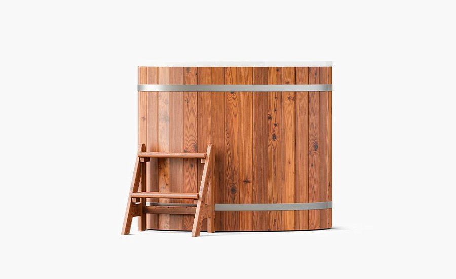 Композитная купель с отделкой из термодерева STANDART 68, сосна